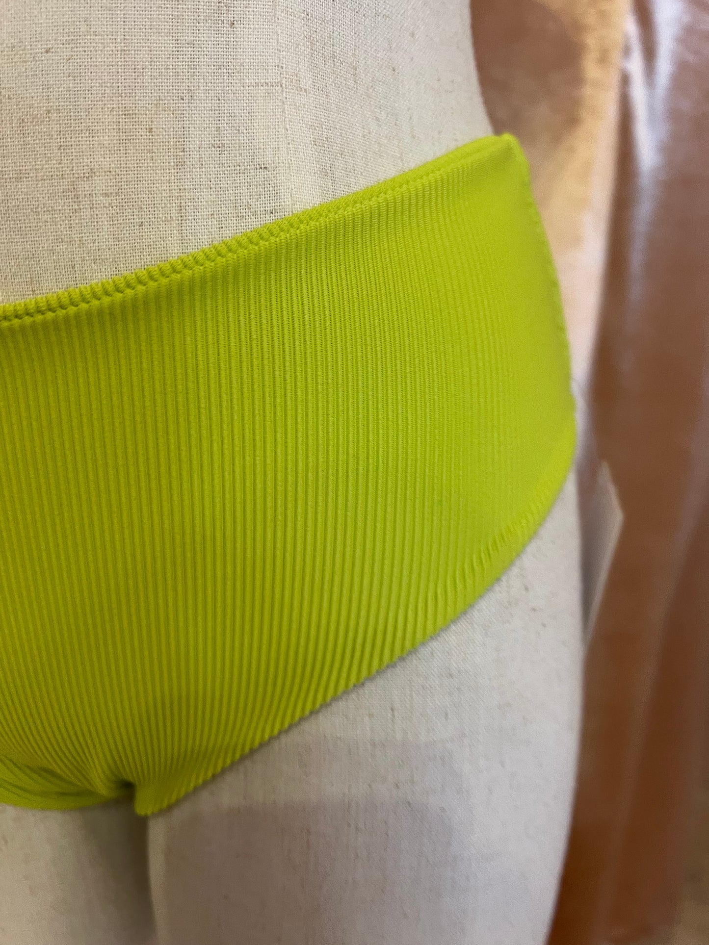 Ribbed Lime Green Bikini