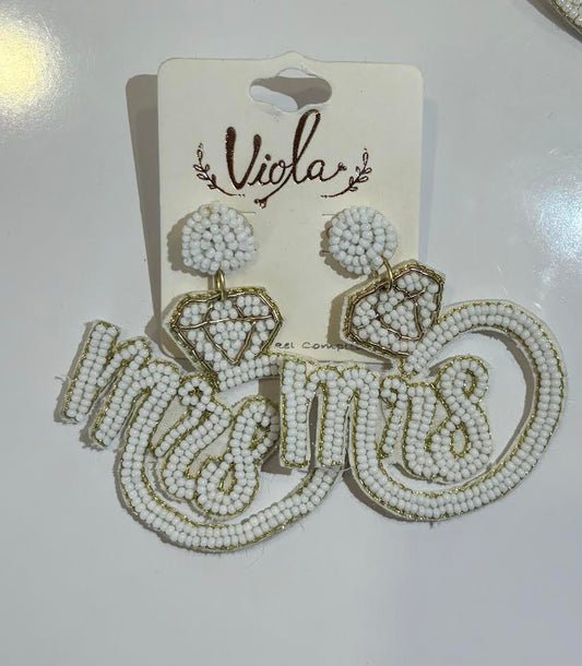 "Mrs." Bridal Earrings