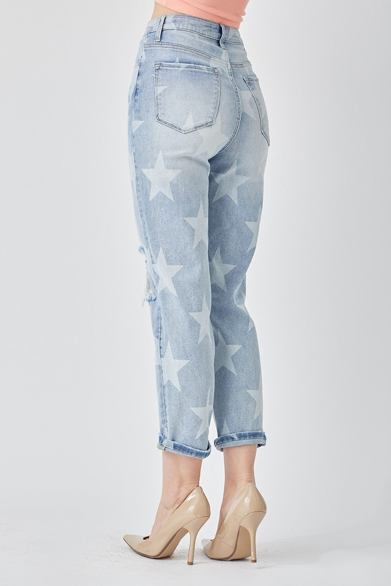 RISEN LIGHT HIGH RISE STAR JEANS