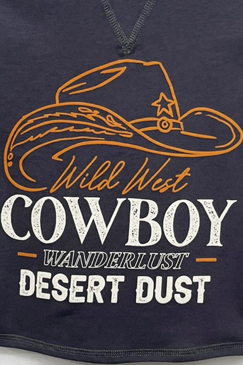 COWBOY DESERT DUST PRINT LONG SLEEVE TOP