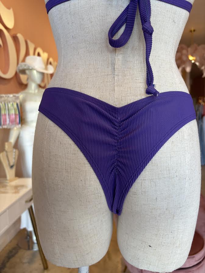 Violet Ribbed Bikini