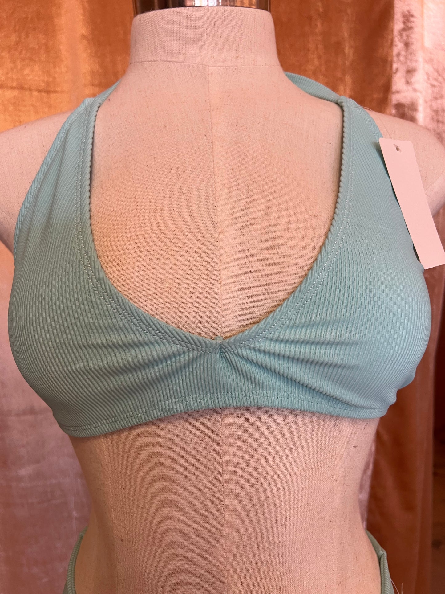 Ribbed Aqua Blue Bikini