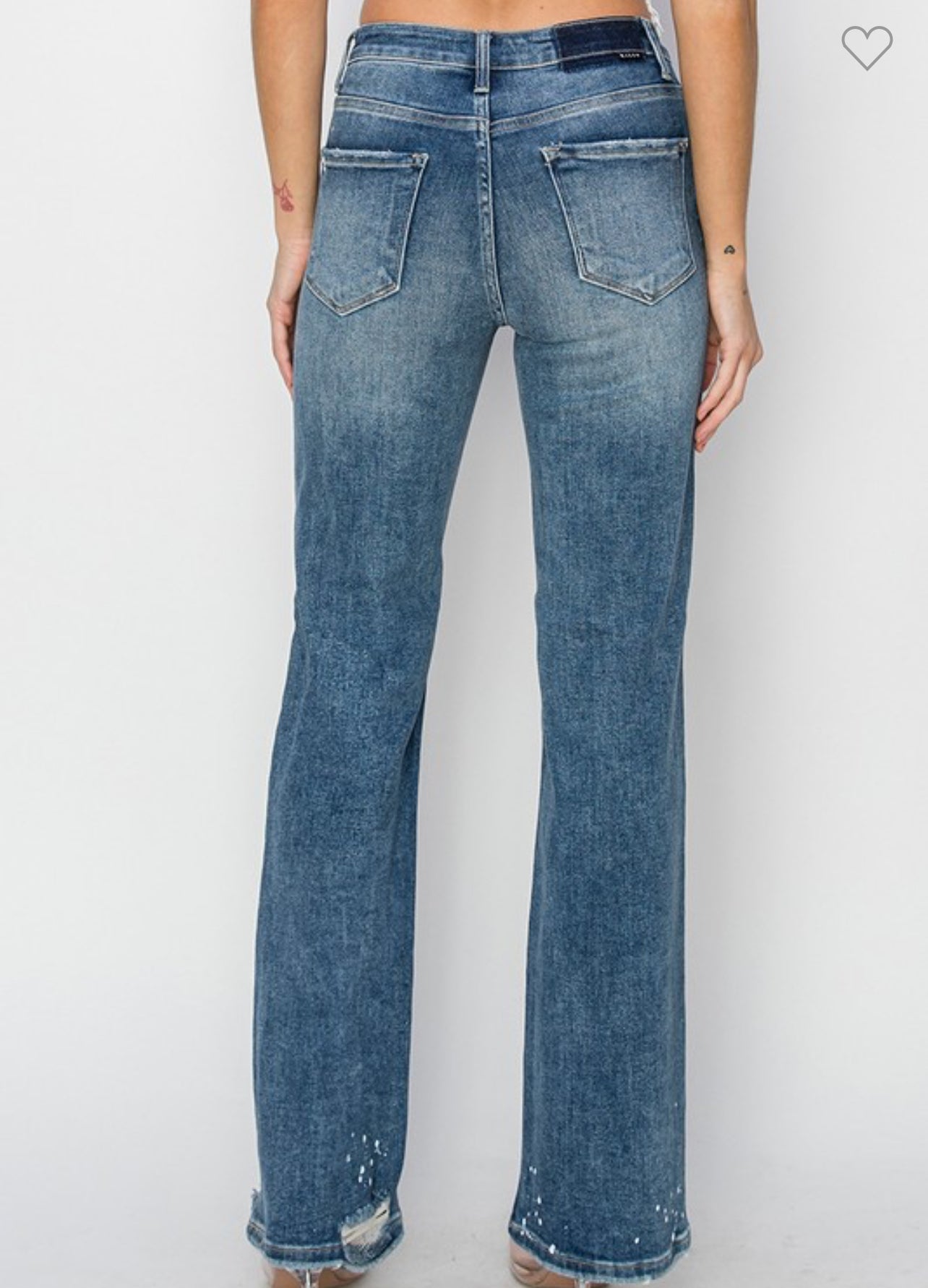 HIGH RISE-WIDE LEG-PAINT SPLASHED JEANS