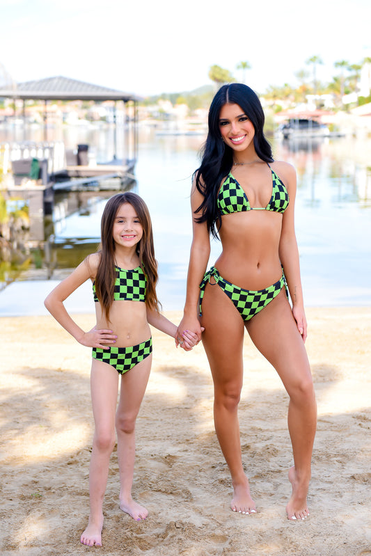 Neon Green and Black Checkered (Mommy)